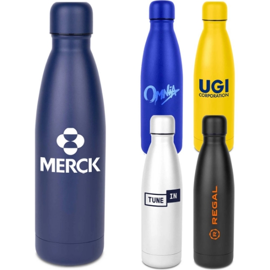 Custom Powder Coated Hydro-Soul Water Bottle w/Copper Lining -17oz. with Logo S819P