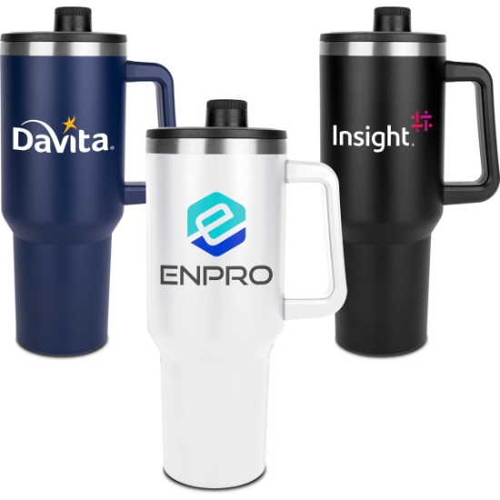 Custom Malden Double Wall Vacuum Seal Mug with Flexible Straw 40 oz with Logo S943