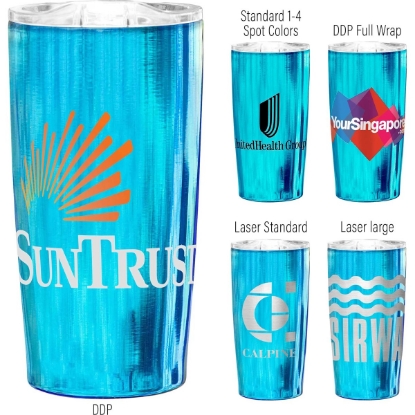 Custom 20oz. Chrome Finish Vacuum-Sealed Tumbler with Copper Lining with Logo S967