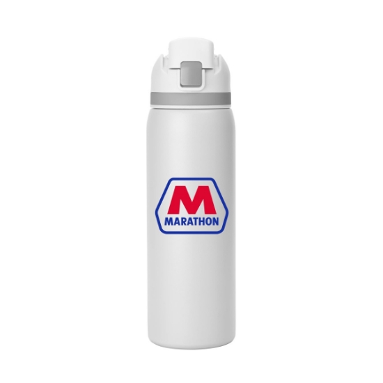 Custom Two-Toned 27oz. Stainless Steel Pop Straw Bottle with Logo S989B