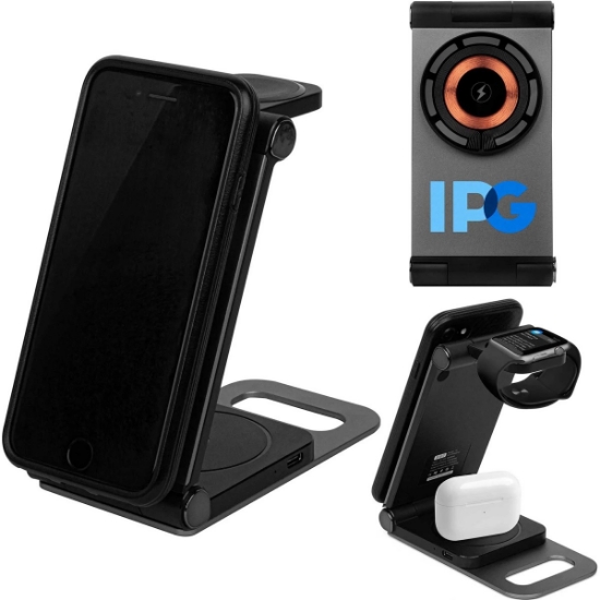 Custom 3 in 1 Foldable Travel Wireless Charger with Logo T143
