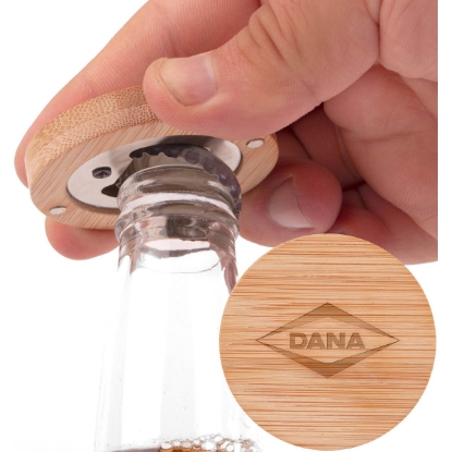 Custom Magnetic Bamboo Bottle Opener with Logo T500
