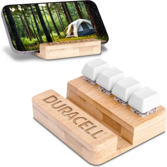 Custom Bamboo Stand & Keypad Stress Reliever with Logo T502