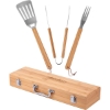 Promotional 3-Piece BBQ Grill Utensil Set with Bamboo Case Light Brown T669