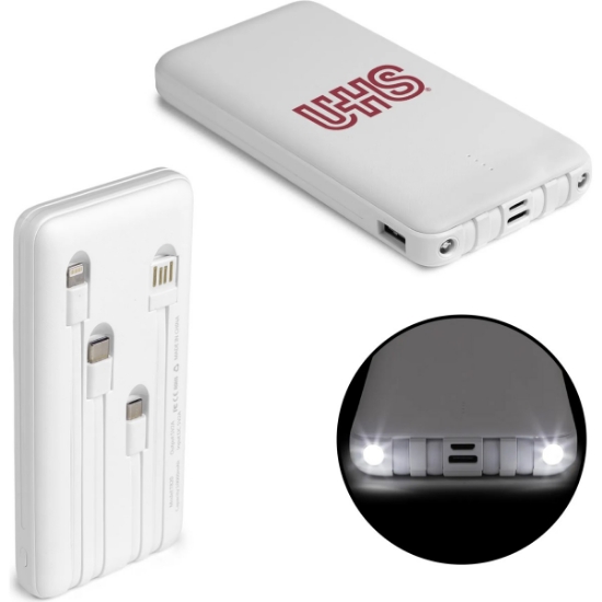 Custom CoreCharge Multi-Charging Power Bank with LED Flashlight with Logo T820