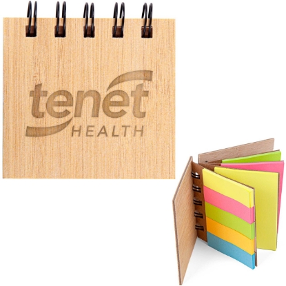 Custom Mini Bamboo Sticky Note Set with Logo T948