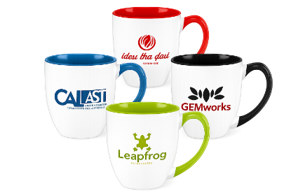 Custom 15 oz. Two-Tone Ceramic Bistro Mug - Silkscreen - Group