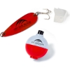 Promotional Classic Spoon Fishing Lure and Bobber in Clear Tube Red/White JK-9511