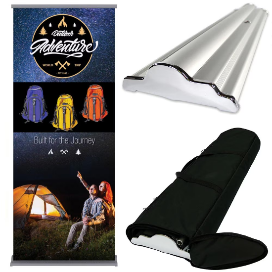 Custom 36 x 80" Best Roll Up Silver Super Flat Vinyl Graphic Package