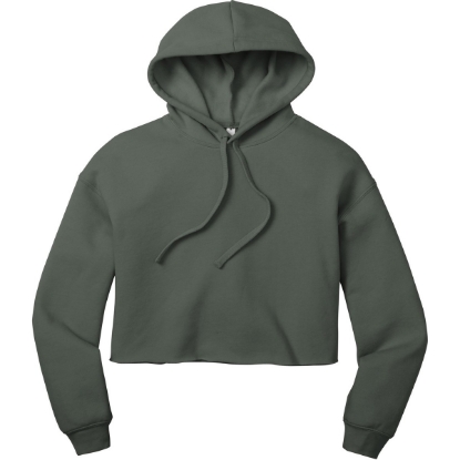 Custom BELLA+CANVAS Womens Sponge Fleece Cropped Fleece Hoodie. Military Green