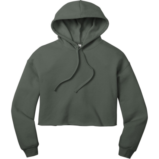 Custom BELLA+CANVAS Womens Sponge Fleece Cropped Fleece Hoodie. Military Green