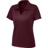 Custom Sport-Tek Womens Dri-Mesh V-Neck Polo. Maroon Red