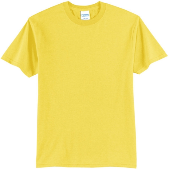 Custom Port & Co Core Blend Tee. Yellow