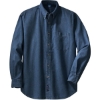 Custom Port & Co Long Sleeve Value Denim Shirt. Ink Blue