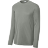 Custom Sport-Tek Long Sleeve PosiCharge Competitor Tee. Gray Concrete Heather