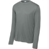 Custom Sport-Tek Long Sleeve PosiCharge Competitor Tee. Gray Concrete