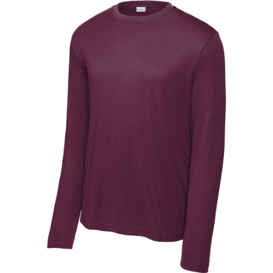 Custom Sport-Tek Long Sleeve PosiCharge Competitor Tee. Maroon Red