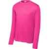 Custom Sport-Tek Long Sleeve PosiCharge Competitor Tee. Neon Pink