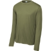 Custom Sport-Tek Long Sleeve PosiCharge Competitor Tee. Olive Drab Green