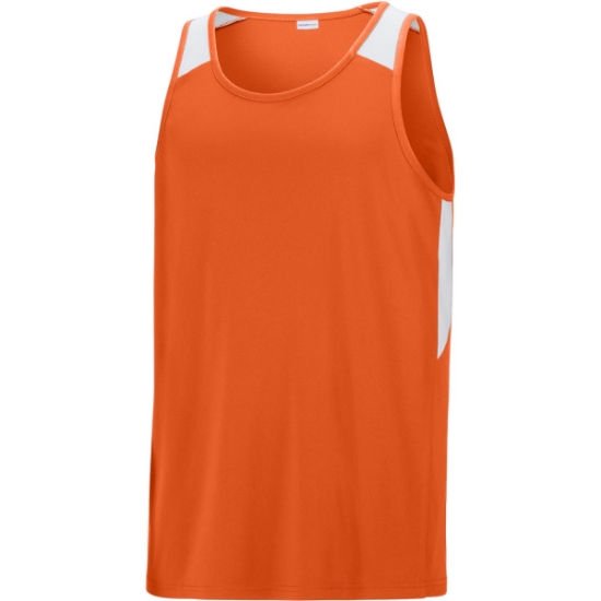 Custom Sport-Tek Club Track Tank Deep Orange/White