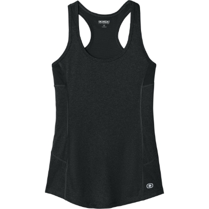 Custom OGIO Womens Racerback Pulse Tank. Blacktop