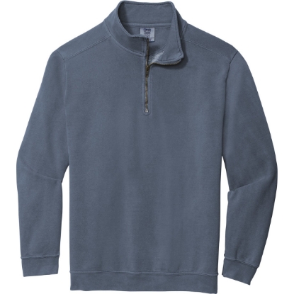 Custom COMFORT COLORS Ring Spun 1/4-Zip Sweatshirt. Blue Jean