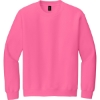 Custom Gildan Heavy Blend Crewneck Sweatshirt. Safety Pink