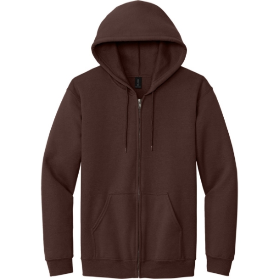 Custom Gildan - Heavy Blend Full-Zip Hooded Sweatshirt. Dark Chocolate Brown