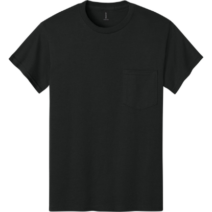 Custom Gildan - Ultra Cotton 100% US Cotton T-Shirt with Pocket. Black