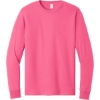 Custom Jerzees - Dri-Power 50/50 Cotton/Poly Long Sleeve T-Shirt. Neon Pink