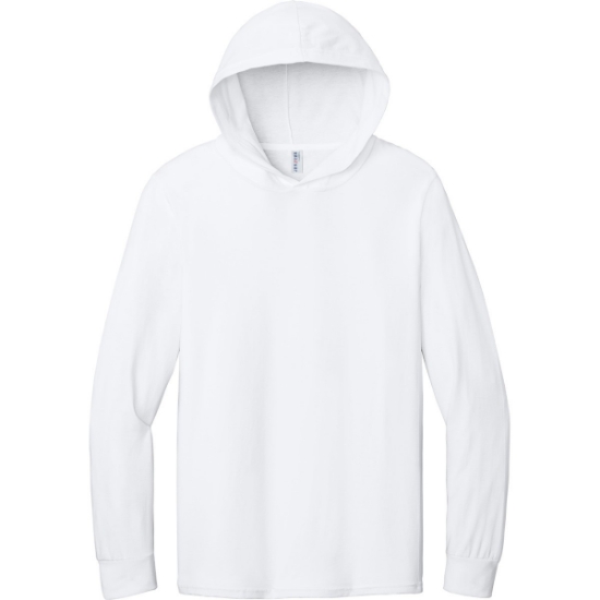 Custom Jerzees Classics Unisex Cotton Long Sleeve Hooded T-Shirt White