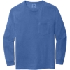 Custom COMFORT COLORS Heavyweight Ring Spun Long Sleeve Pocket Tee. Flo Blue