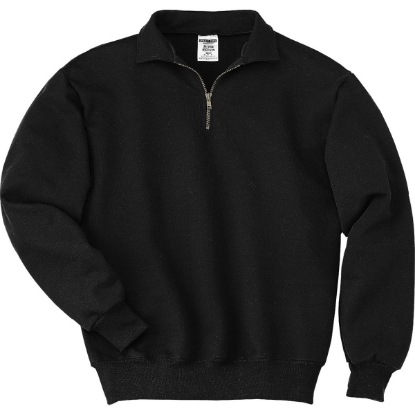 Custom Jerzees Super Sweats NuBlend - 1/4-Zip Sweatshirt with Cadet Collar. Black