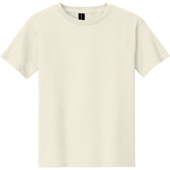 Custom Gildan - Youth Heavy Cotton 100% Cotton T-Shirt. Natural Beige