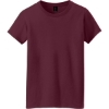 Custom Gildan Womens Heavy Cotton 100% Cotton T-Shirt. Maroon Red