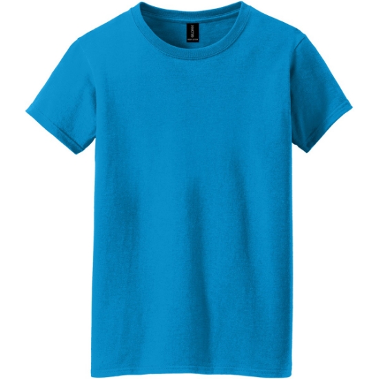 Custom Gildan Womens Heavy Cotton 100% Cotton T-Shirt. Sapphire Blue
