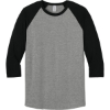Custom Jerzees Unisex Premium Blend Combed Ring Spun 3/4-Sleeve Raglan Oxford Gray/Black Ink