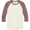 Custom Jerzees Unisex Premium Blend Combed Ring Spun 3/4-Sleeve Raglan Sweet Cream Heather/Heather Mauve