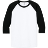 Custom Jerzees Unisex Premium Blend Combed Ring Spun 3/4-Sleeve Raglan White/Black Ink