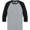 Custom Gildan Heavy Cotton 3/4-Sleeve Raglan T-Shirt. Sport Grey/Blk