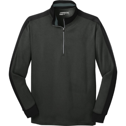 Custom Nike Dri-FIT 1/2-Zip Cover-Up. Anthracite Heather Gray/Black