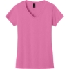 Custom Gildan Womens Heavy Cotton 100% Cotton V-Neck T-Shirt. Azalea Pink
