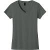 Custom Gildan Womens Heavy Cotton 100% Cotton V-Neck T-Shirt. Charcoal Gray