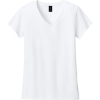 Custom Gildan Womens Heavy Cotton 100% Cotton V-Neck T-Shirt. White