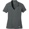 Custom Nike Womens Dri-FIT Vertical Mesh Polo. Anthracite Gray
