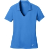 Custom Nike Womens Dri-FIT Vertical Mesh Polo. Brisk Blue