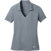 Custom Nike Womens Dri-FIT Vertical Mesh Polo. Cool Grey