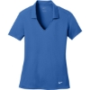 Custom Nike Womens Dri-FIT Vertical Mesh Polo. Gym Blue