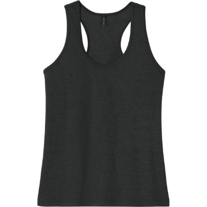 Custom Gildan Softstyle Womens CVC Racerback Tank Pitch Black Mist