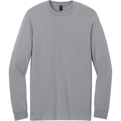Custom Gildan Softstyle CVC Long Sleeve Tee Cement Gray